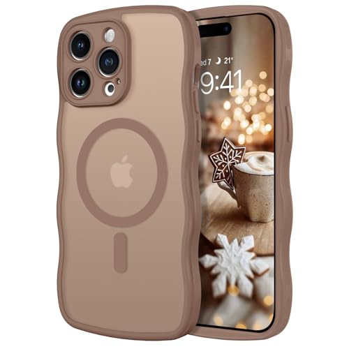 Telaso Schutzhülle für iPhone 14 Pro Max, kompatibel mit Magsafe-Wellenrahmen-Design, durchscheinende matte Rückseite, Silikon, Stoßfänger, Schutzhülle, magnetische Handyhülle, iPhone 14 Pro Max, für Telaso Schutzhülle für iPhone 14 Pro Max, kompatibel mit Magsafe-Wellenrahmen-Design, durchscheinende matte Rückseite, Silikon, Stoßfänger, Schutzhülle, magnetische Handyhülle, iPhone 14 Pro Max, für von Telaso