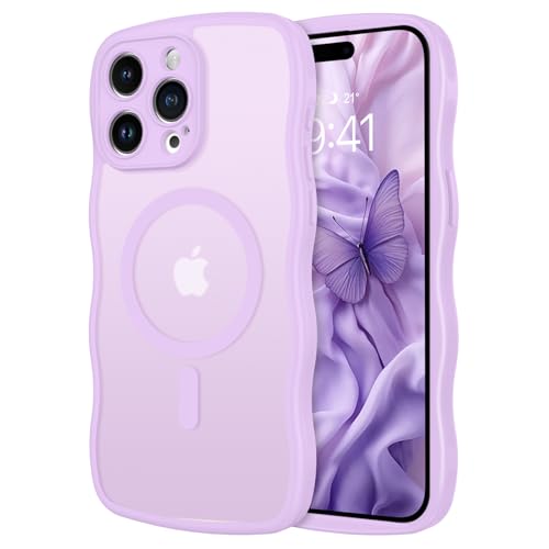 Telaso Schutzhülle für iPhone 15 Pro Max, kompatibel mit Magsafe-Wellenrahmen-Design, durchscheinende matte Rückseite, Silikon, Stoßschutz, magnetische Handyhülle, iPhone 15 Pro Max, für Frauen und Telaso Schutzhülle für iPhone 15 Pro Max, kompatibel mit Magsafe-Wellenrahmen-Design, durchscheinende matte Rückseite, Silikon, Stoßschutz, magnetische Handyhülle, iPhone 15 Pro Max, für Frauen und von Telaso
