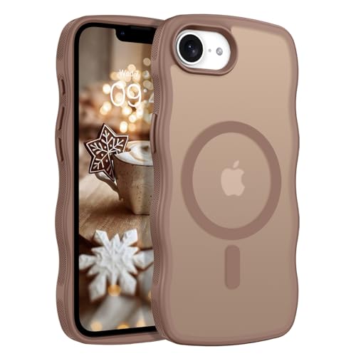 Telaso Schutzhülle für iPhone 16e, kompatibel mit Magsafe-Wellenrahmen-Design, durchscheinende, matte Rückseite, Silikon, Stoßschutz, Militärqualität, magnetische Handyhülle, iPhone 16e für Frauen und Telaso Schutzhülle für iPhone 16e, kompatibel mit Magsafe-Wellenrahmen-Design, durchscheinende, matte Rückseite, Silikon, Stoßschutz, Militärqualität, magnetische Handyhülle, iPhone 16e für Frauen und von Telaso