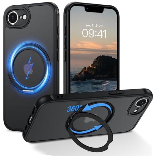 Telaso Schutzhülle für iPhone 16e 6,1 Zoll, kompatibel mit MagSafe, unsichtbare Halterung, um 360 ° drehbar, magnetische Schutzhülle für iPhone 16e, durchscheinend, matt, Anti-Fingerabdruck, stoßfest Telaso Schutzhülle für iPhone 16e 6,1 Zoll, kompatibel mit MagSafe, unsichtbare Halterung, um 360 ° drehbar, magnetische Schutzhülle für iPhone 16e, durchscheinend, matt, Anti-Fingerabdruck, stoßfest von Telaso