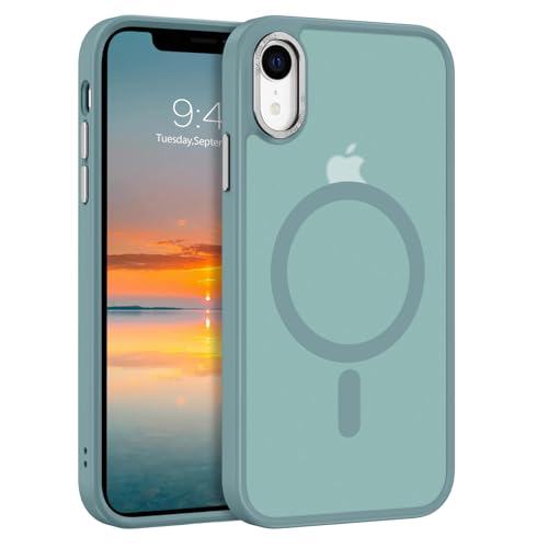 Telaso Schutzhülle für iPhone XR, kompatibel mit Magsafe, durchscheinende, matte Rückseite, stoßfest, kratzfest, Anti-Gelb, Ganzkörper-Schutzhülle, magnetisch, Calke Green Telaso Schutzhülle für iPhone XR, kompatibel mit Magsafe, durchscheinende, matte Rückseite, stoßfest, kratzfest, Anti-Gelb, Ganzkörper-Schutzhülle, magnetisch, Calke Green von Telaso