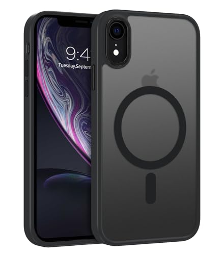 Telaso Schutzhülle für iPhone XR, kompatibel mit Magsafe, kabelloses Laden, durchscheinend, Matte Rückseite, Kratzfest, Anti-Gelb, Ganzkörperschutz, stark magnetisch, für iPhone XR, Schwarz Telaso Schutzhülle für iPhone XR, kompatibel mit Magsafe, kabelloses Laden, durchscheinend, Matte Rückseite, Kratzfest, Anti-Gelb, Ganzkörperschutz, stark magnetisch, für iPhone XR, Schwarz von Telaso