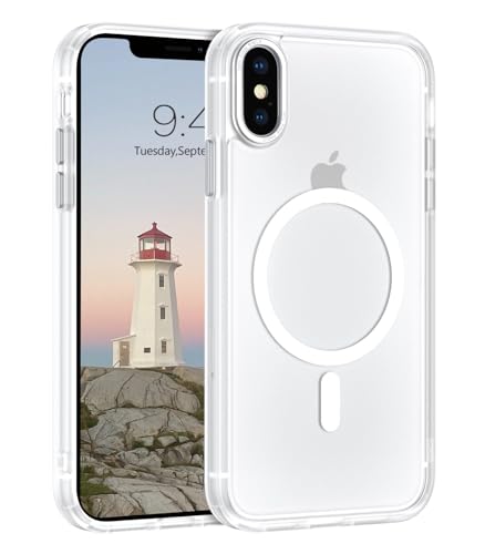 Telaso Schutzhülle für iPhone Xs Max, kompatibel mit Magsafe, kabelloses Laden, durchscheinend, matt, kratzfest, rutschfest, militärische Qualität, magnetische Schutzhülle für iPhone Xs Max, Weiß Telaso Schutzhülle für iPhone Xs Max, kompatibel mit Magsafe, kabelloses Laden, durchscheinend, matt, kratzfest, rutschfest, militärische Qualität, magnetische Schutzhülle für iPhone Xs Max, Weiß von Telaso