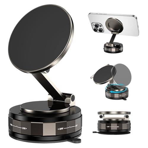 Telaso Magnetische Handyhalterung Auto, 360° Drehbarer für Magsafe Autohalterung, Vakuum Handyhalterung Auto Magnet mit Tragstange aus Zinklegierung, Magnethalterung Handy Auto Saugnapf, Schwarz Telaso Magnetische Handyhalterung Auto, 360° Drehbarer für Magsafe Autohalterung, Vakuum Handyhalterung Auto Magnet mit Tragstange aus Zinklegierung, Magnethalterung Handy Auto Saugnapf, Schwarz von Telaso