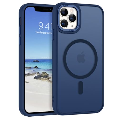 Telaso Schutzhülle für iPhone 11 Pro, Marineblau, Magnetisch, Kabelloses Laden, Militärqualität, Matt, Rutschfest, Dünn, Stoßfest, Kompatibel mit Magsafe Telaso Schutzhülle für iPhone 11 Pro, Marineblau, Magnetisch, Kabelloses Laden, Militärqualität, Matt, Rutschfest, Dünn, Stoßfest, Kompatibel mit Magsafe von Telaso