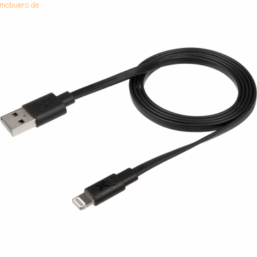 Telco Accessories Xtorm Flat USB to Lightning cable (1m) Black von Telco Accessories