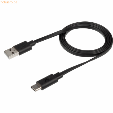 Telco Accessories Xtorm Flat USB to USB-C cable (1m) Black von Telco Accessories