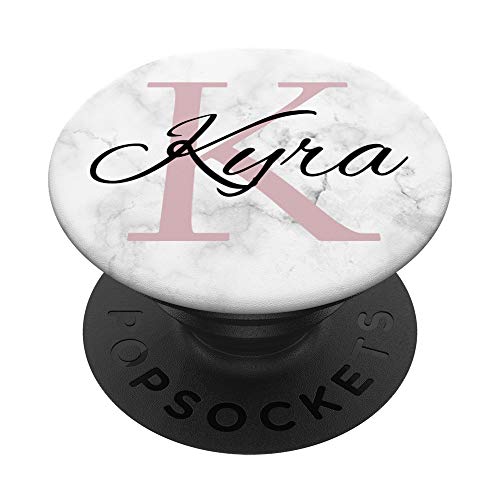 Kyra Rose Rosa Monogramm Buchstabe K Mädchen personalisiert PopSockets PopGrip: Ausziehbarer Sockel und Griff für Handys/Tablets mit Tauschbarem Top von Telefon 4 U Designs