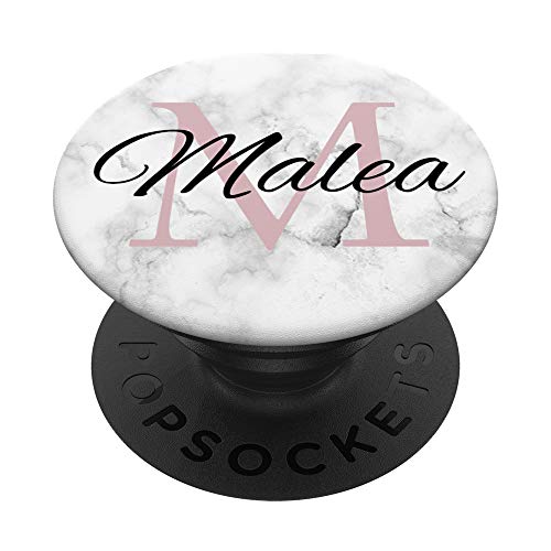 Malea Rose Rosa Monogramm Buchstabe M Mädchen personalisiert - PopSockets Ausziehbarer Sockel und Griff für Smartphones und Tablets von Telefon 4 U Designs