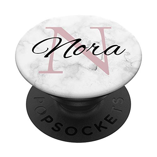 Nora Rose Rosa Monogramm Buchstabe N Mädchen personalisiert PopSockets mit austauschbarem PopGrip von Telefon 4 U Designs