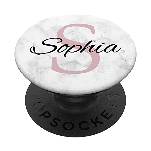 Sophia Rose Pink Buchstabe S Mädchen personalisiert PopSockets PopGrip: Ausziehbarer Sockel und Griff für Handys/Tablets mit Tauschbarem Top von Telefon 4 U Designs