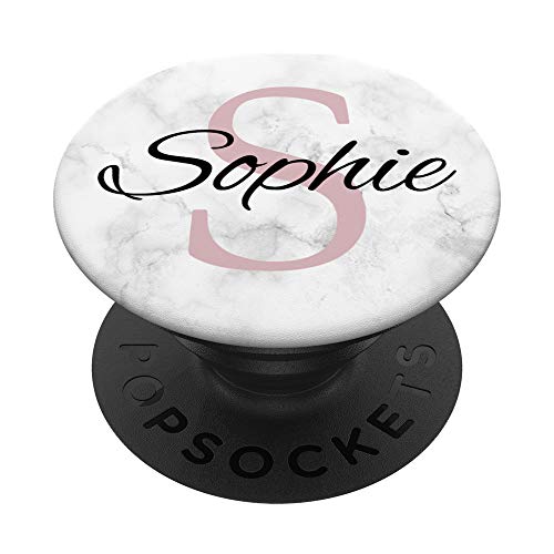Sophie Rose Rosa Monogramm S Mädchen personalisiert - PopSockets Ausziehbarer Sockel und Griff für Smartphones und Tablets von Telefon 4 U Designs