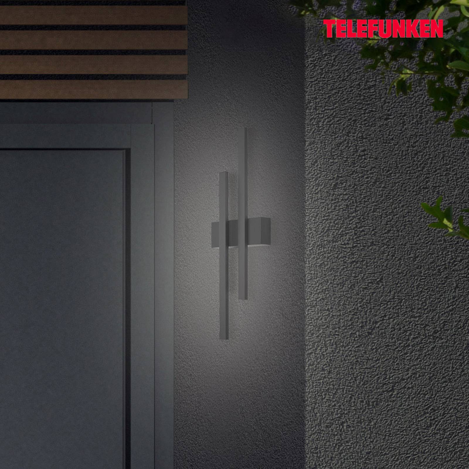 LED-Außenwandleuchte Graz indirekt 2-flg. schwarz LED-Außenwandleuchte Graz indirekt 2-flg. schwarz von Telefunken