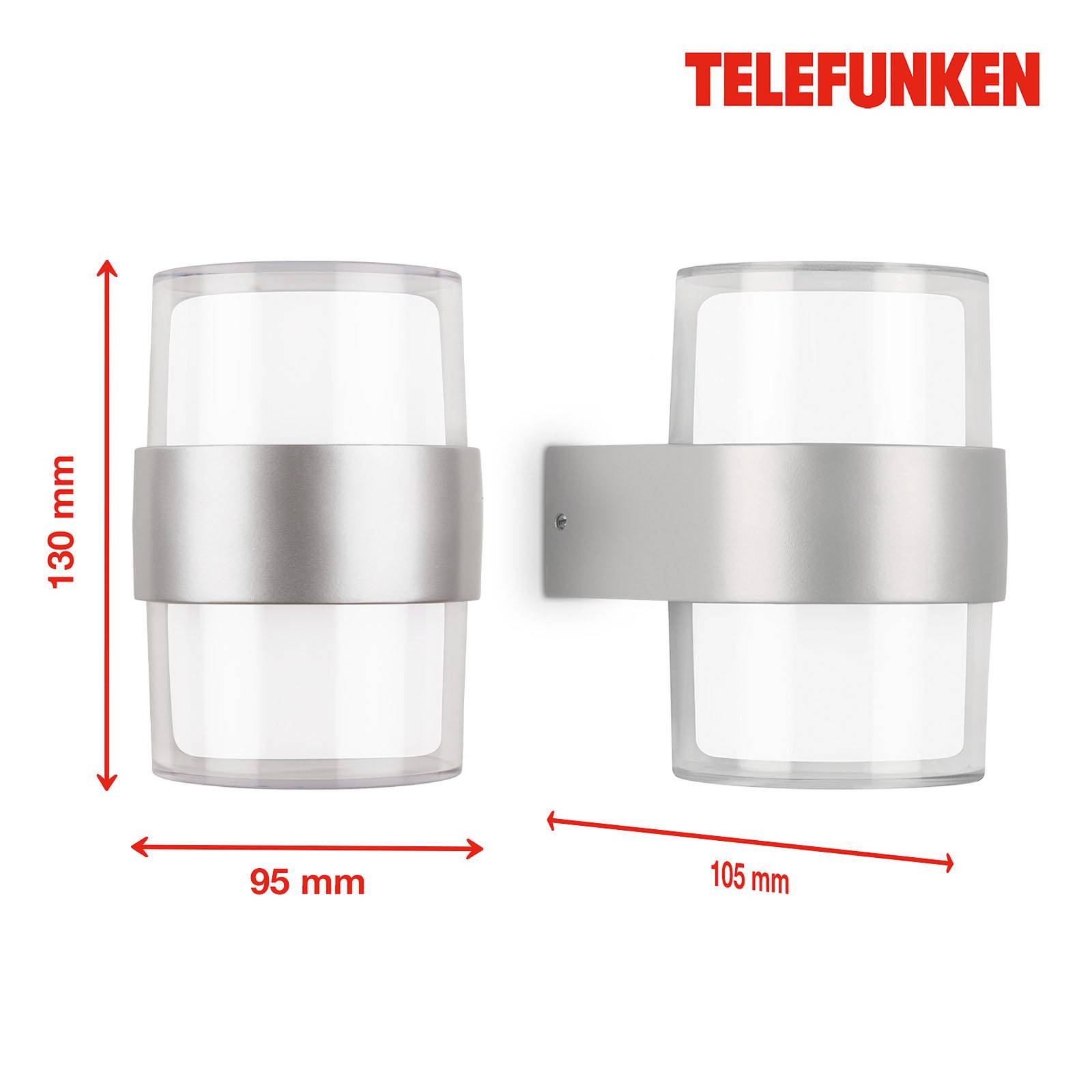 Telefunken Cludu LED-Außenwandleuchte, silber von Telefunken