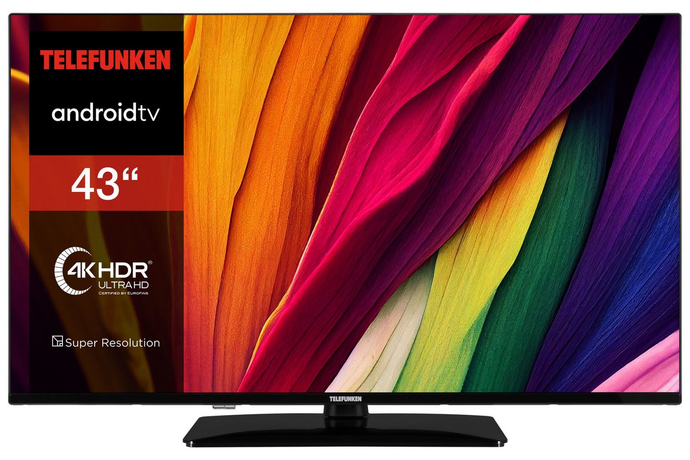 Telefunken D43U750X2CWI LCD-LED Fernseher (108 cm/43 Zoll, 4K Ultra HD, Android TV, HDR Dolby Vision, Triple-Tuner, Bluetooth, Dolby Atmos) von Telefunken