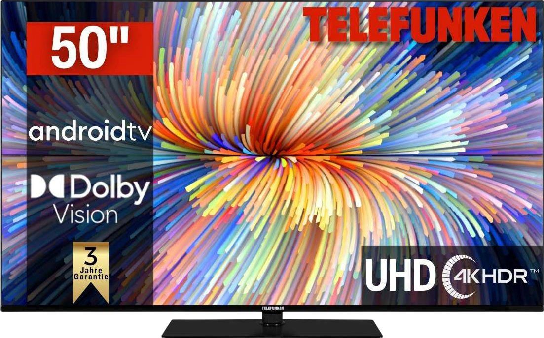 Telefunken D50V950M2CWH LED-Fernseher (126 cm/50 Zoll, 4K Ultra HD, Android TV, Smart-TV, Dolby Atmos,USB-Recording,Google Assistent,Android-TV) von Telefunken