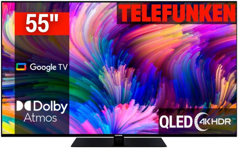 Telefunken D55Q700M6CW QLED-Fernseher (139 cm/55 Zoll, 4K Ultra HD, Google TV, Smart-TV) von Telefunken