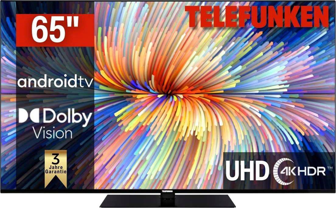Telefunken D65V950M2CWH LED-Fernseher (164 cm/65 Zoll, 4K Ultra HD, Smart-TV, Dolby Atmos,USB-Recording,Google Assistent,Android-TV) von Telefunken