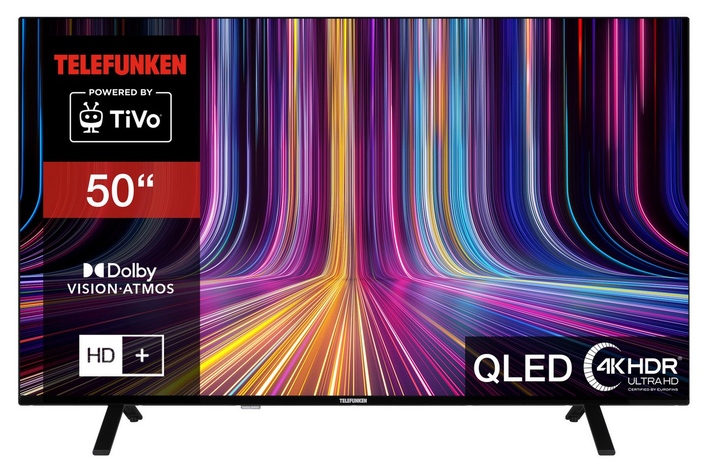 Telefunken QU50TO750S QLED-Fernseher (126 cm/50 Zoll, 4K Ultra HD, TiVo Smart TV, TiVo Smart TV, HDR Dolby Vision, Dolby Atmos, HD+, Triple-Tuner) von Telefunken