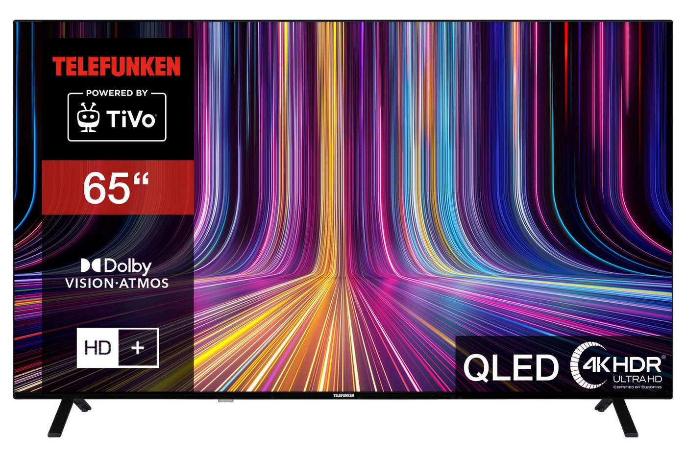 Telefunken QU65TO750S QLED-Fernseher (164 cm/65 Zoll, 4K Ultra HD, TiVo Smart TV, TiVo Smart TV, HDR Dolby Vision, Dolby Atmos, HD+, Triple-Tuner) von Telefunken