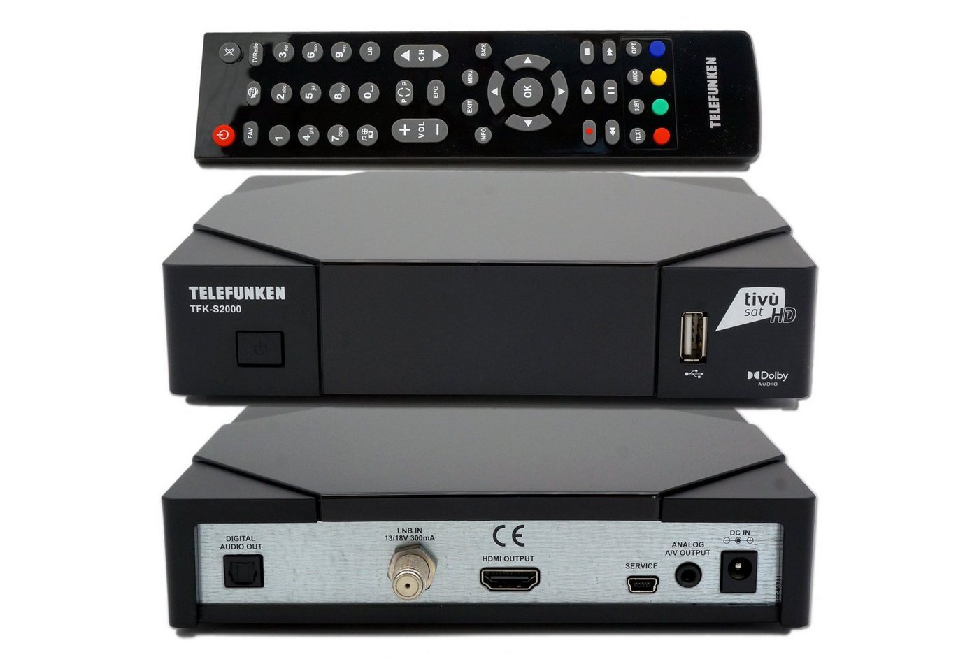 Telefunken TFK-S2000 DVB-S2 Full HD Sat Receiver HEVC, zertifiziert mit aktiviert SAT-Receiver von Telefunken