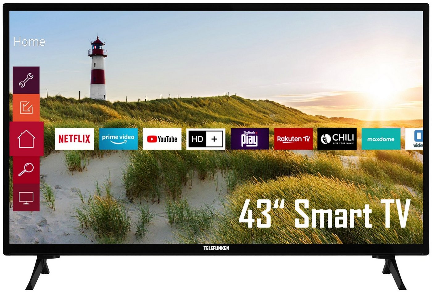 Telefunken XF43K550 LCD-LED Fernseher (108 cm/43 Zoll, Full HD, Smart TV, Triple-Tuner, HDR, 6 Monate HD+ gratis) von Telefunken
