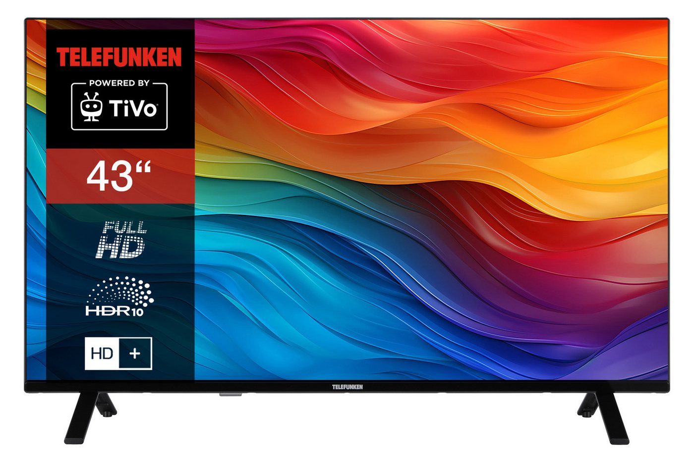Telefunken XF43TO750S LCD-LED Fernseher (108 cm/43 Zoll, Full HD, TiVo Smart TV, TiVo Smart TV, HDR, Triple-Tuner, Sprachsteuerung, HD+ 6 Monate inkl) von Telefunken