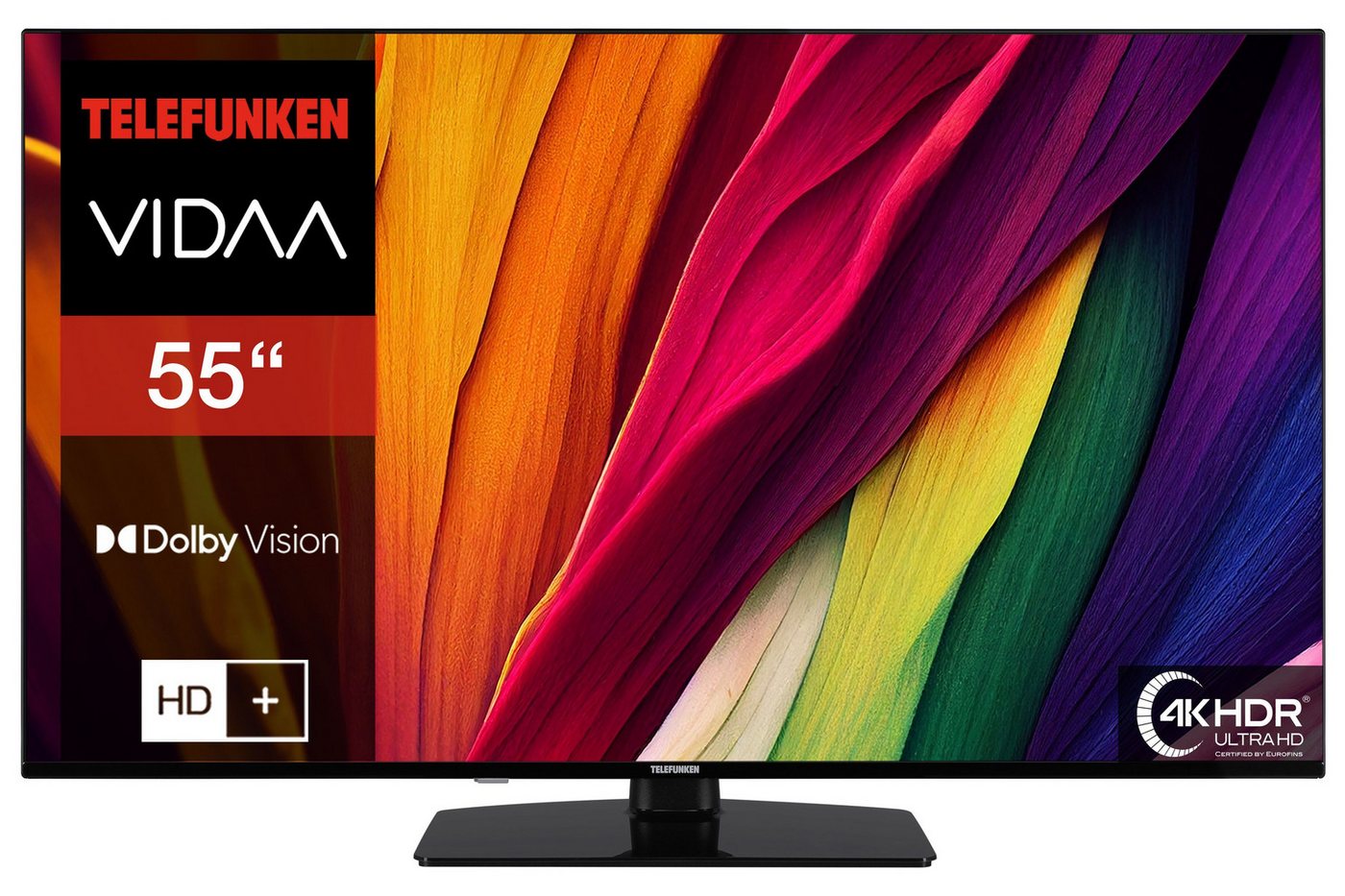 Telefunken XU55VP750M LCD-LED Fernseher (139 cm/55 Zoll, 4K Ultra HD, VIDAA Smart TV, VIDAA Smart TV, HDR Dolby Vision, Triple-Tuner, 6 Monate HD) von Telefunken