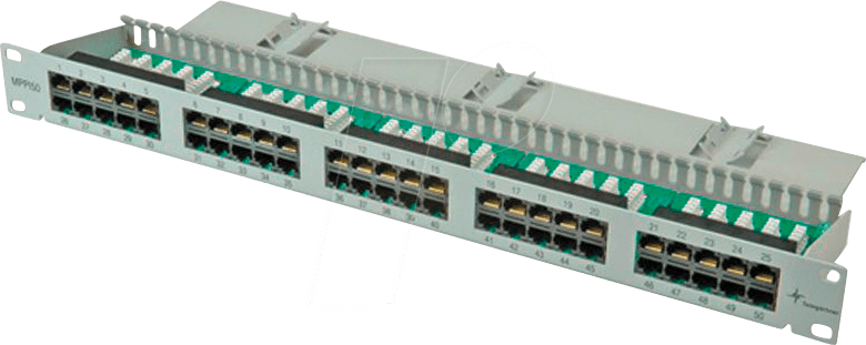 TG J02024C0002 - 19'' ISDN/Tel. Patch Panel MPPI50-H mit Adernmanagement von Telegärtner