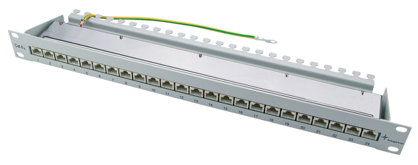 Telegärtner 19,  Patch Panel, Kat.6A (tief), 24xRJ45, schwarz von Telegärtner