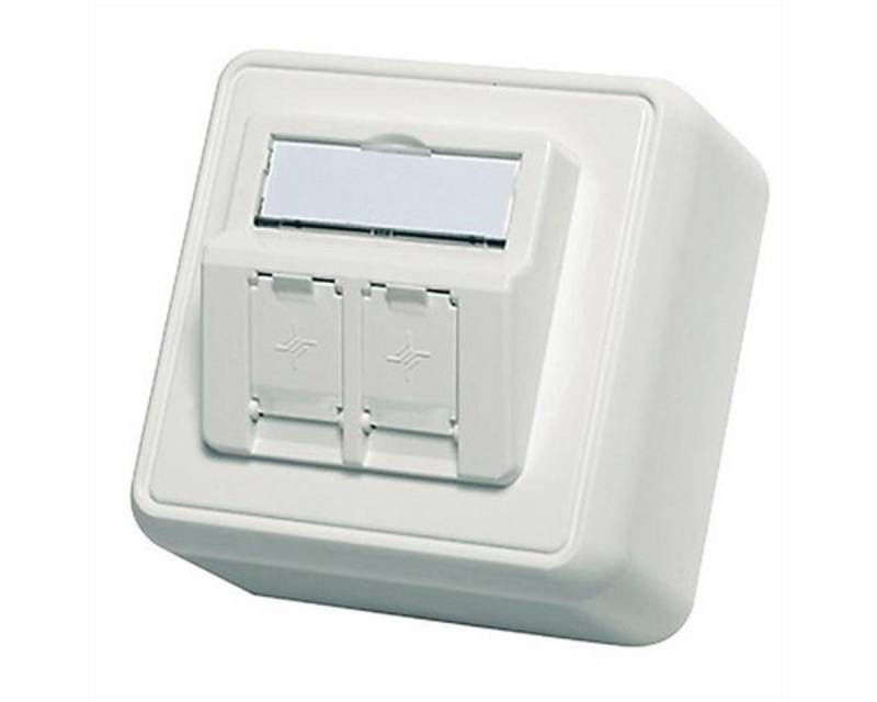 Telegärtner Aufputzdose Modulaufnahme Netzwerk-Panel (2-fach, reinweiss) von Telegärtner