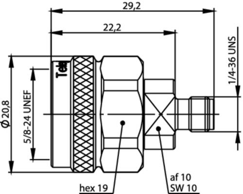 Telegärtner J01027T0018 J01027T0018 Koax-Adapter N-Stecker - SMA-Buchse 1St. von Telegärtner