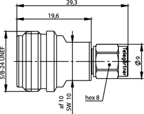 Telegärtner J01027T0019 J01027T0019 Koax-Adapter N-Stecker - SMA-Stecker 1St. von Telegärtner