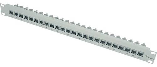 Telegärtner J02023A0026 24 Port Netzwerk-Patchpanel 483mm (19 ) CAT 6a 1 HE Lichtgrau (RAL 7035) von Telegärtner