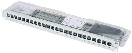 Telegärtner J02023A0039 24 Port Netzwerk-Patchpanel 483mm (19 ) CAT 6a 1 HE Lichtgrau (RAL 7035) von Telegärtner