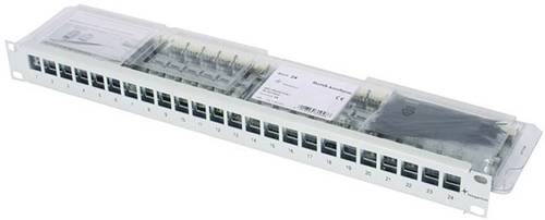 Telegärtner J02023A0040 24 Port Netzwerk-Patchpanel 483mm (19 ) CAT 6a 1 HE Lichtgrau (RAL 7035) von Telegärtner