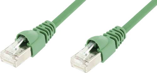 Telegärtner L00000A0073 RJ45 Netzwerkkabel, Patchkabel CAT 6a S/FTP 0.50m Grün Flammwidrig, mit Ra von Telegärtner