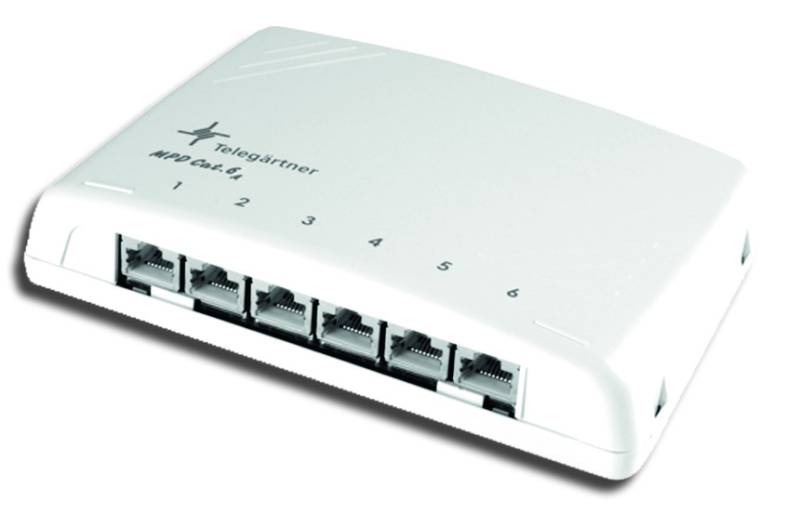 Telegärtner Modular Patch Verteiler Kat.6A, 6 x RJ45 von Telegärtner