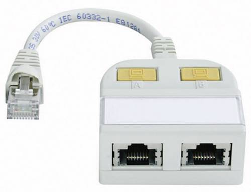 Telegärtner RJ45 Netzwerk Y-Adapter CAT 5e [2x RJ45-Buchse - 1x RJ45-Stecker] 15.00cm Weiß von Telegärtner