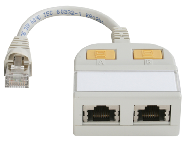 Telegärtner T-Adapter mit Kabelanschluß, Kat.5e von Telegärtner