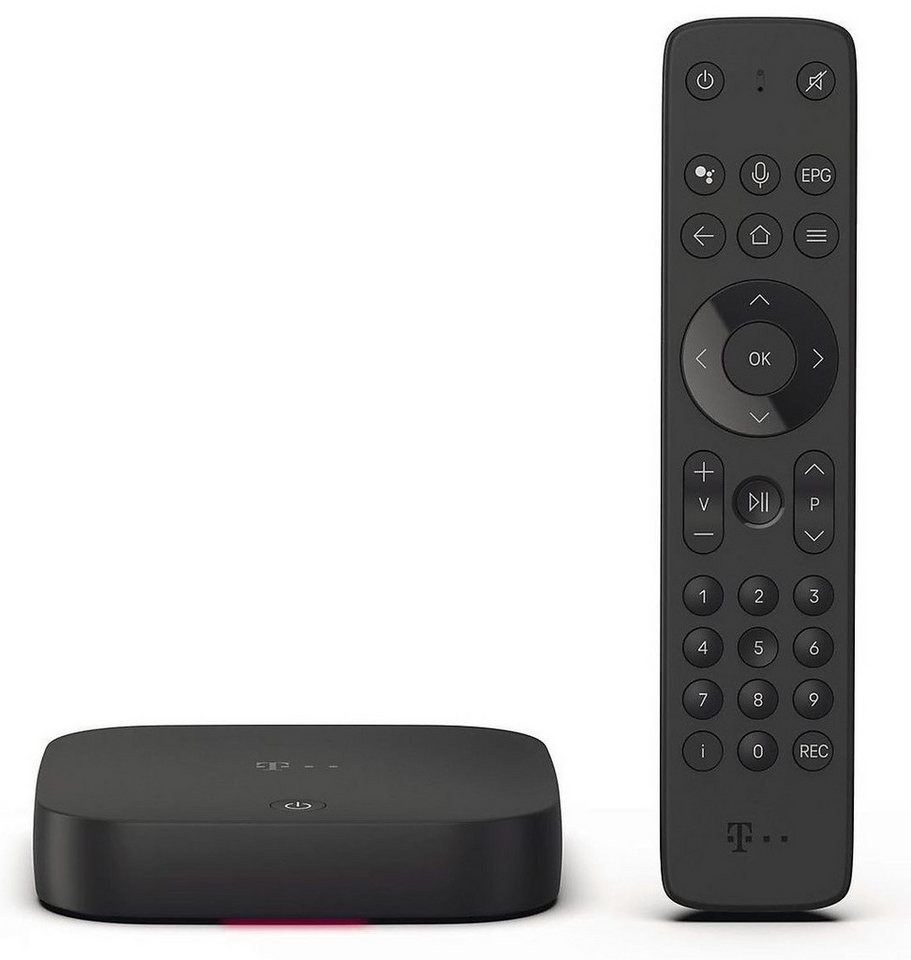 T-Home Streaming-Box Telekom MagentaTV One, Android TV, 4K UHD, HDR10, WiFi, Dolby Atmos, (Media Player, Timeshift, Fernsehen, VoD), 4K Ultra HD, Sprachsteuerung, Internet TV Box von T-Home