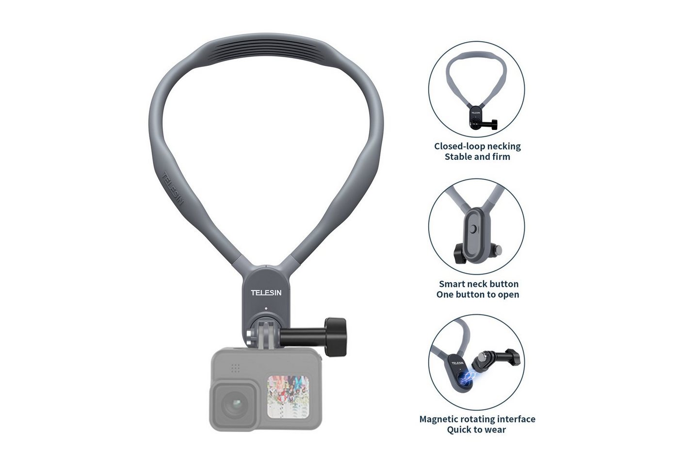 Telesin Magnetische Halshalterung für GoPro, Insta360, DJI Action, Handy Actioncam Zubehör Telesin Magnetische Halshalterung für GoPro, Insta360, DJI Action, Handy Actioncam Zubehör von Telesin