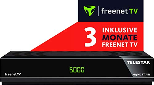 TELESTAR 5310502 digiHD TT 7 IR Full HDHEVCDVB-T2/DVB-CReceiver(inkl.3MonateFreenetTVmitH.265/HEVC,KabelEmpfang,HDMI,AV-Ausgang,PVRready,Mediaplayer,USB2.0,LAN)schwarz von Telestar