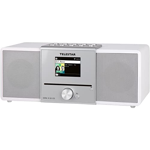TELESTAR DIRA S 32i CD – Internetradio/DAB+Radio (Stereo, CD-Player, Streamingdienste, USB-Aufnahme, Bluetooth Sende- und Empfangsfunktion) – Weiß von Telestar