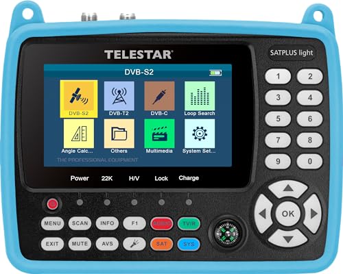 TELESTAR SATPLUS Light – SAT Messgerät (Satelliten Finder, DVB-S2 / DVB-S/DVB-T2 / DVB-T/DVB-C, Unicable, Akku) von Telestar