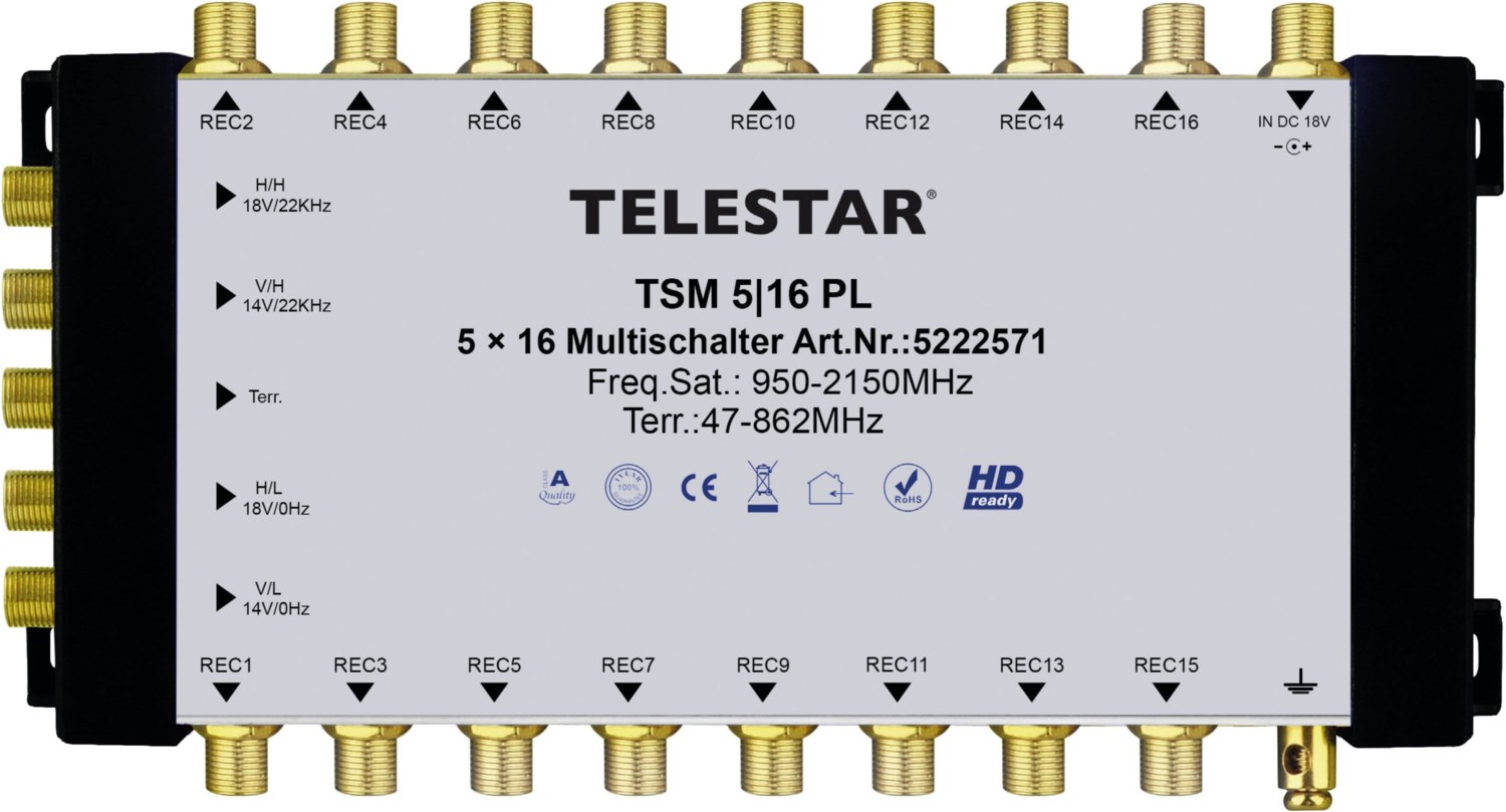 TSM 5/16 Premium Line Multischalter schwarz/silber TSM 5/16 Premium Line Multischalter schwarz/silber von Telestar