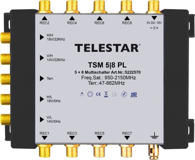 TSM 5/8 Premium Line Multischalter schwarz/silber von Telestar