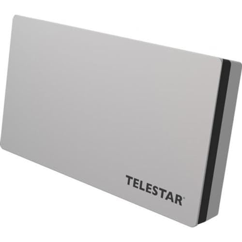 Telestar DIGIFLAT 1 – Single Sat Flachantenne für 1 Teilnehmer Fernseher/Receiver (LNB, Satellitenschüssel, Fensterhalterung/Wandhalterung/Masthalterung, 0,2dB, Kompass, Werkzeug, SAT Antenne) 5109470 von Telestar