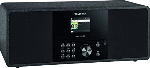 Telestar DIRA S 24 CD - DAB+ Digitalradio mit CD-Player (Stereo Radio, UKW/DAB/DAB+, CD Player, Bluetooth 5.1, USB Recording & Mediaplayer, DSP Sound) Schwarz von Telestar