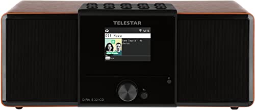 Telestar DIRA S 32i CD - Internetradio/DAB+ Digitalradio (Stereo, UKW/DAB/DAB+, CD Player, WLAN, LAN, Bluetooth, Streaming (Amazon Music, Napster UVM.), USB Recording, DSP Sound) walnuss-schwarz von Telestar